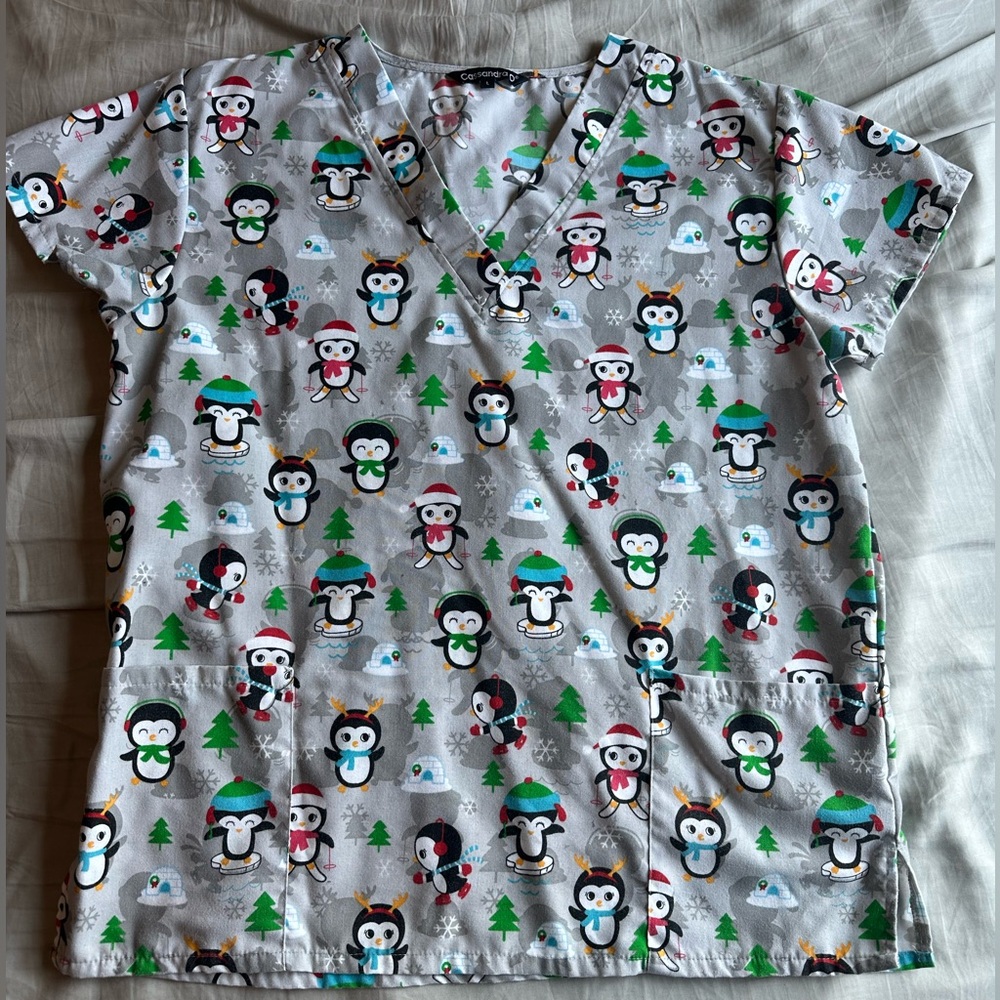 Penguin Scrub Top